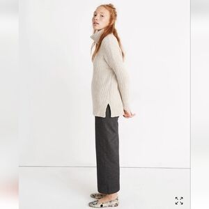 Madewell Women's Ribbed Merino Wool Alpaca Turtleneck Tunic Sweater Size XXS
